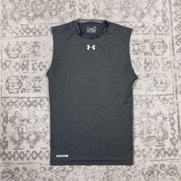 Under Armour Compression Tank Top Men Athletic Gym Workout Sleeveless Size Large - Picture 1 of 6